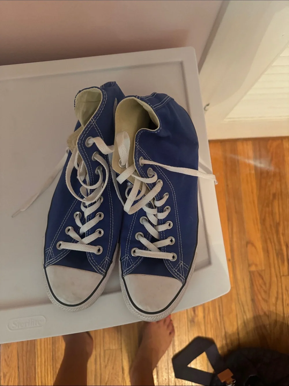Blue Converse High Tops Size 11womens or 9.5mens.